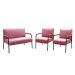 Conjunto Namoradeira 2 Lugares E 2 Poltronas Decorativas Jade - Suede Rosa