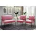 Conjunto Namoradeira 2 Lugares E 2 Poltronas Decorativas Jade - Suede Rosa