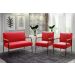 Conjunto Namoradeira 2 Lugares E 2 Poltronas Decorativas Jade - Suede Vermelho