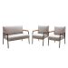 Conjunto Namoradeira 2 Lugares E 2 Poltronas Decorativas Jade - Veludo Capuccino