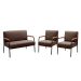 Conjunto Namoradeira 2 Lugares E 2 Poltronas Decorativas Jade - Veludo Marrom