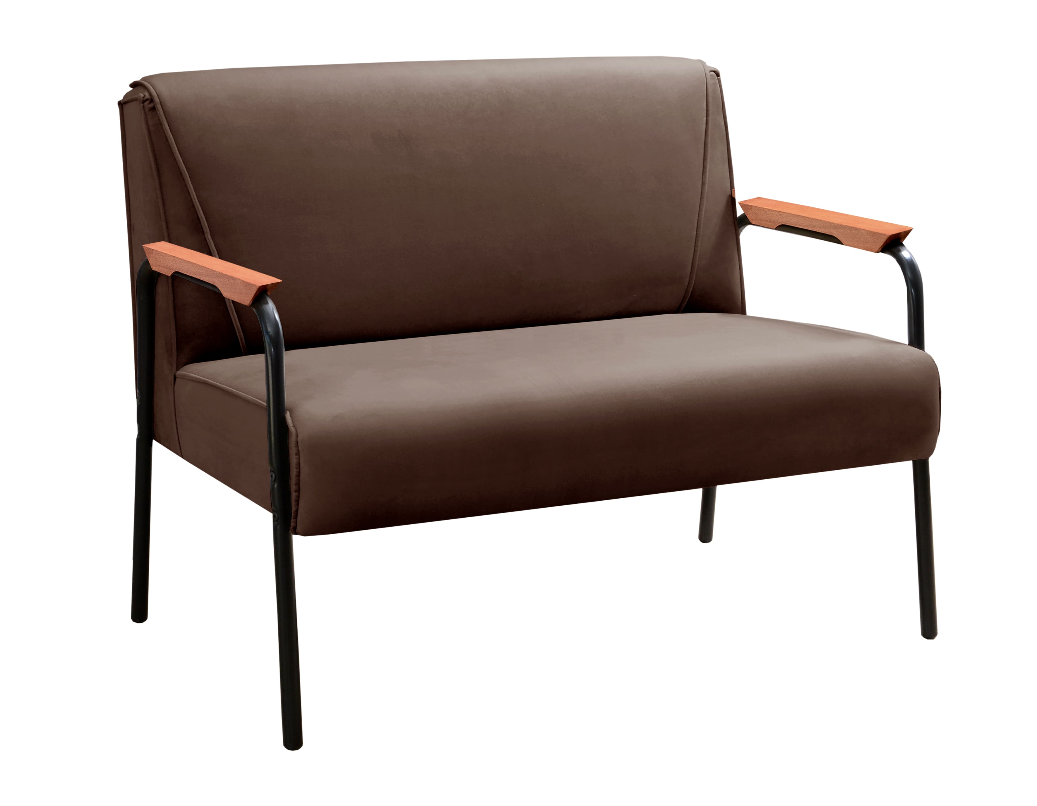 Conjunto Namoradeira 2 Lugares E 2 Poltronas Decorativas Jade - Veludo Marrom