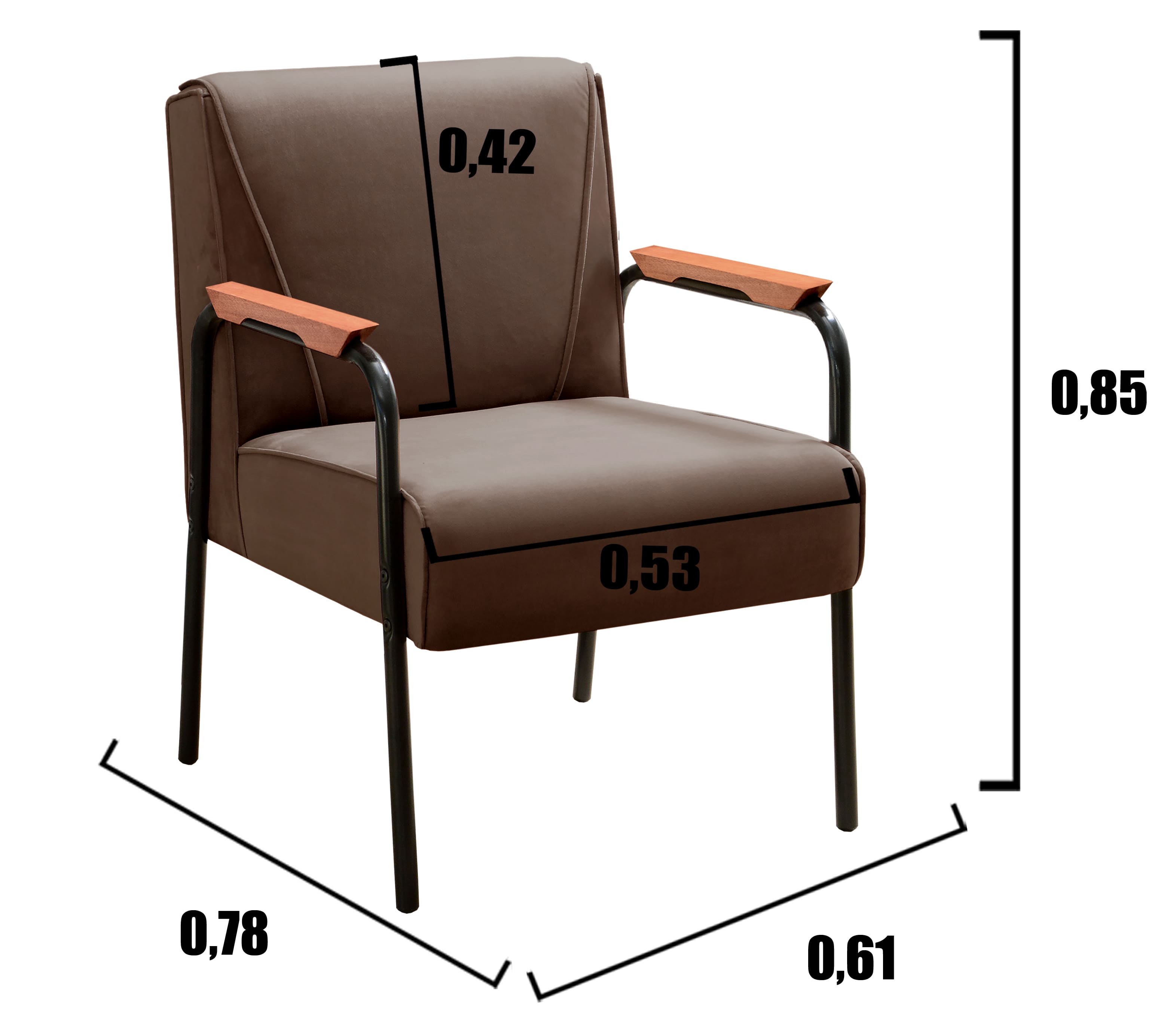 Conjunto Namoradeira 2 Lugares E 2 Poltronas Decorativas Jade - Veludo Marrom