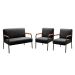 Conjunto Namoradeira 2 Lugares E 2 Poltronas Decorativas Jade - Veludo Preto