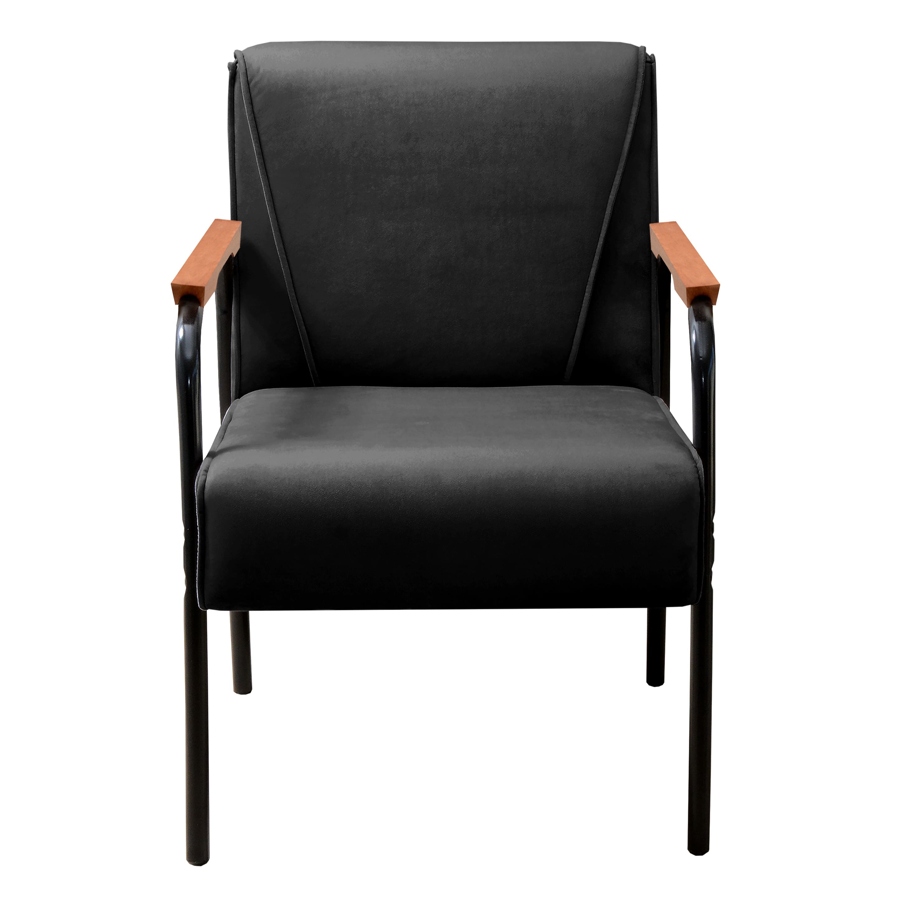 Conjunto Namoradeira 2 Lugares E 2 Poltronas Decorativas Jade - Veludo Preto