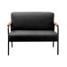 Conjunto Namoradeira 2 Lugares E 2 Poltronas Decorativas Jade - Veludo Preto