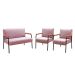 Conjunto Namoradeira 2 Lugares E 2 Poltronas Decorativas Jade - Veludo Rosê