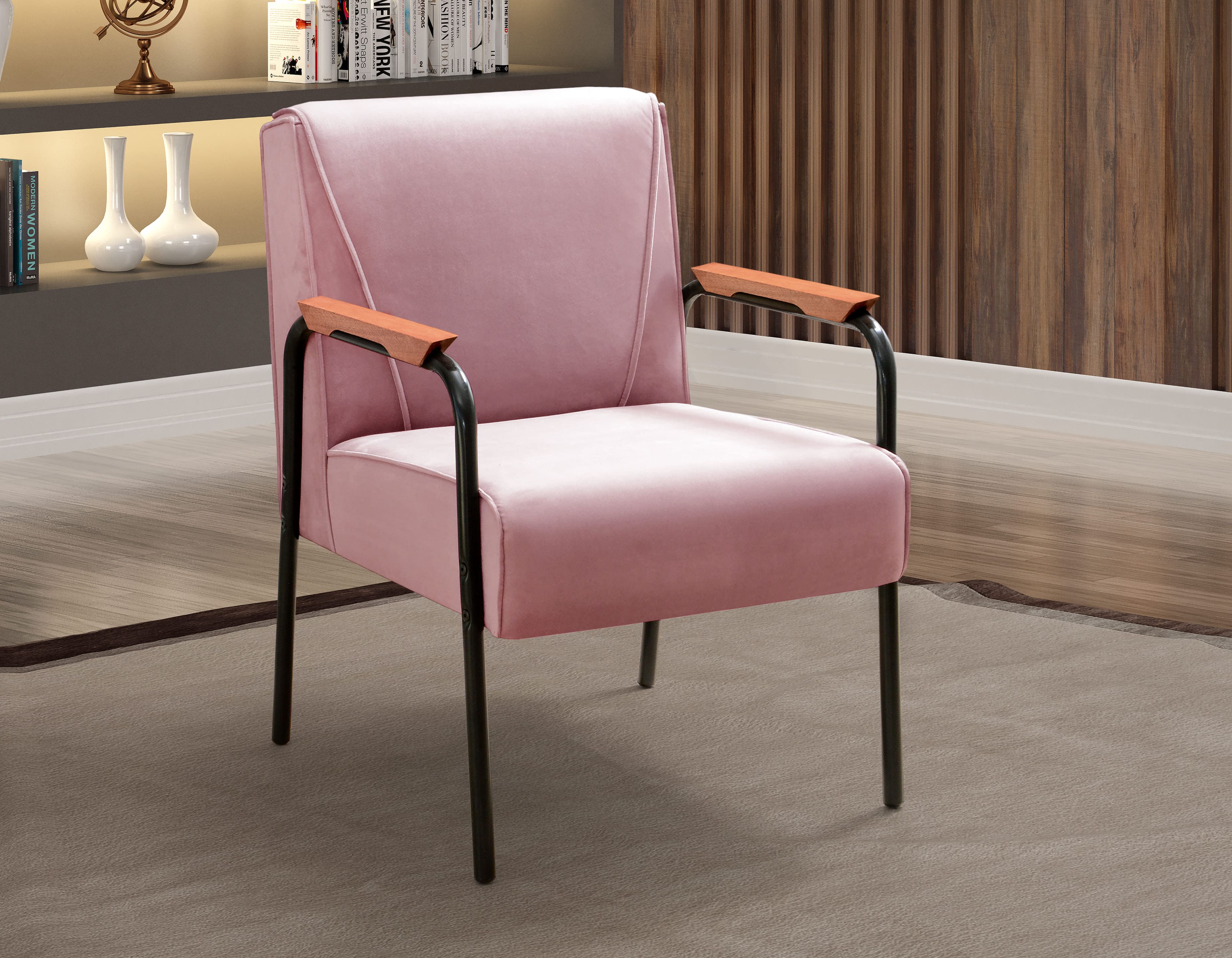 Conjunto Namoradeira 2 Lugares E 2 Poltronas Decorativas Jade - Veludo Rosê