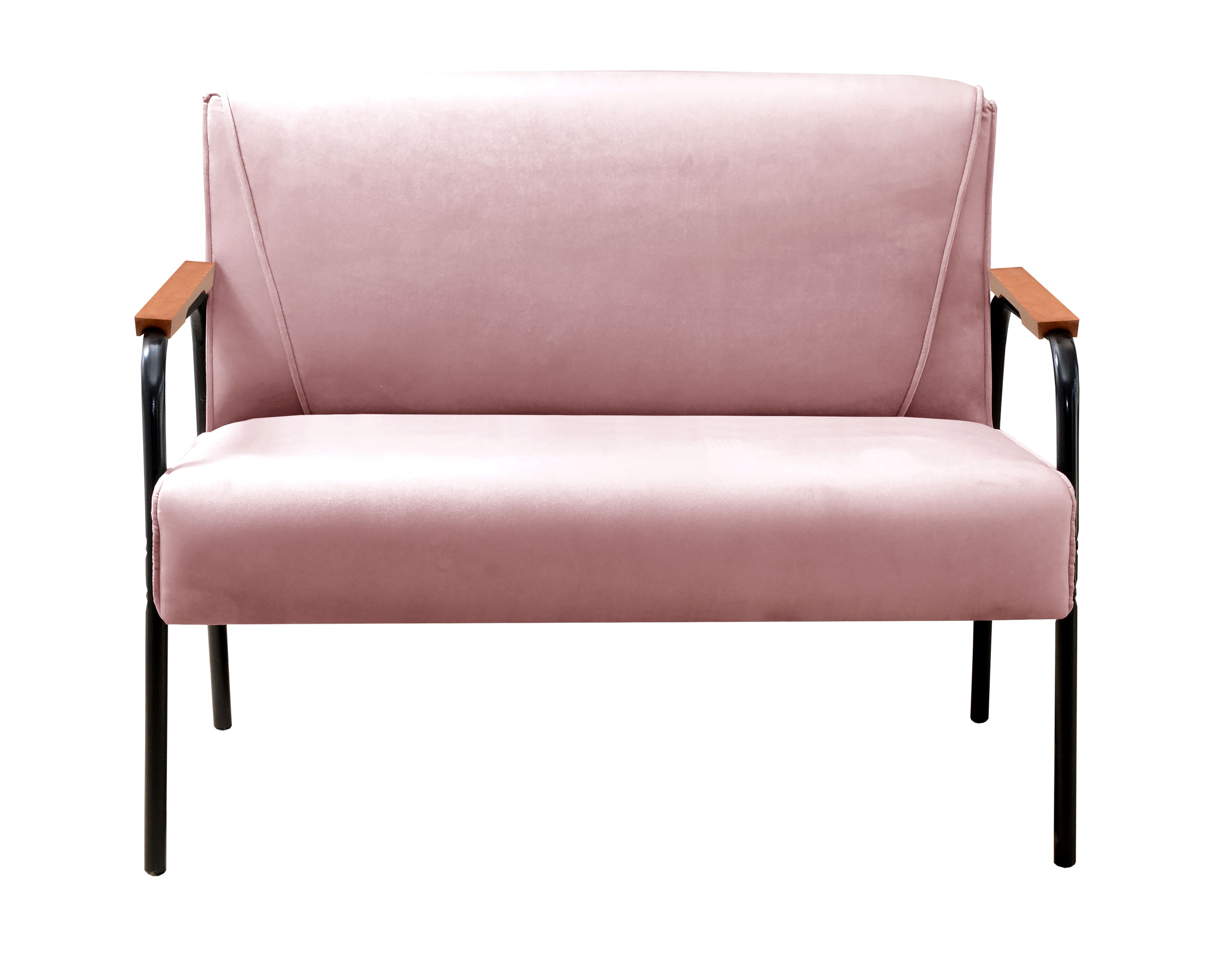 Conjunto Namoradeira 2 Lugares E 2 Poltronas Decorativas Jade - Veludo Rosê
