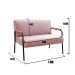 Conjunto Namoradeira 2 Lugares E 2 Poltronas Decorativas Jade - Veludo Rosê