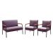 Conjunto Namoradeira 2 Lugares E 2 Poltronas Decorativas Jade - Veludo Roxo