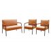 Conjunto Namoradeira 2 Lugares E 2 Poltronas Decorativas Jade - Veludo Terracota