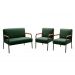Conjunto Namoradeira 2 Lugares E 2 Poltronas Decorativas Jade - Veludo Verde