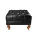 Conjunto Poltrona Duquesa E Puff Banqueta Chesterfield Capitonê Retrô - Preto