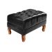 Conjunto Poltrona Duquesa E Puff Banqueta Chesterfield Capitonê Retrô - Preto