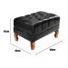 Conjunto Poltrona Duquesa E Puff Banqueta Chesterfield Capitonê Retrô - Preto