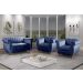 Conjunto Realeza Sofá com Poltronas Chesterfield Decoração Sala Recepção - Suede Azul Marinho