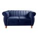 Conjunto Realeza Sofá com Poltronas Chesterfield Decoração Sala Recepção - Suede Azul Marinho