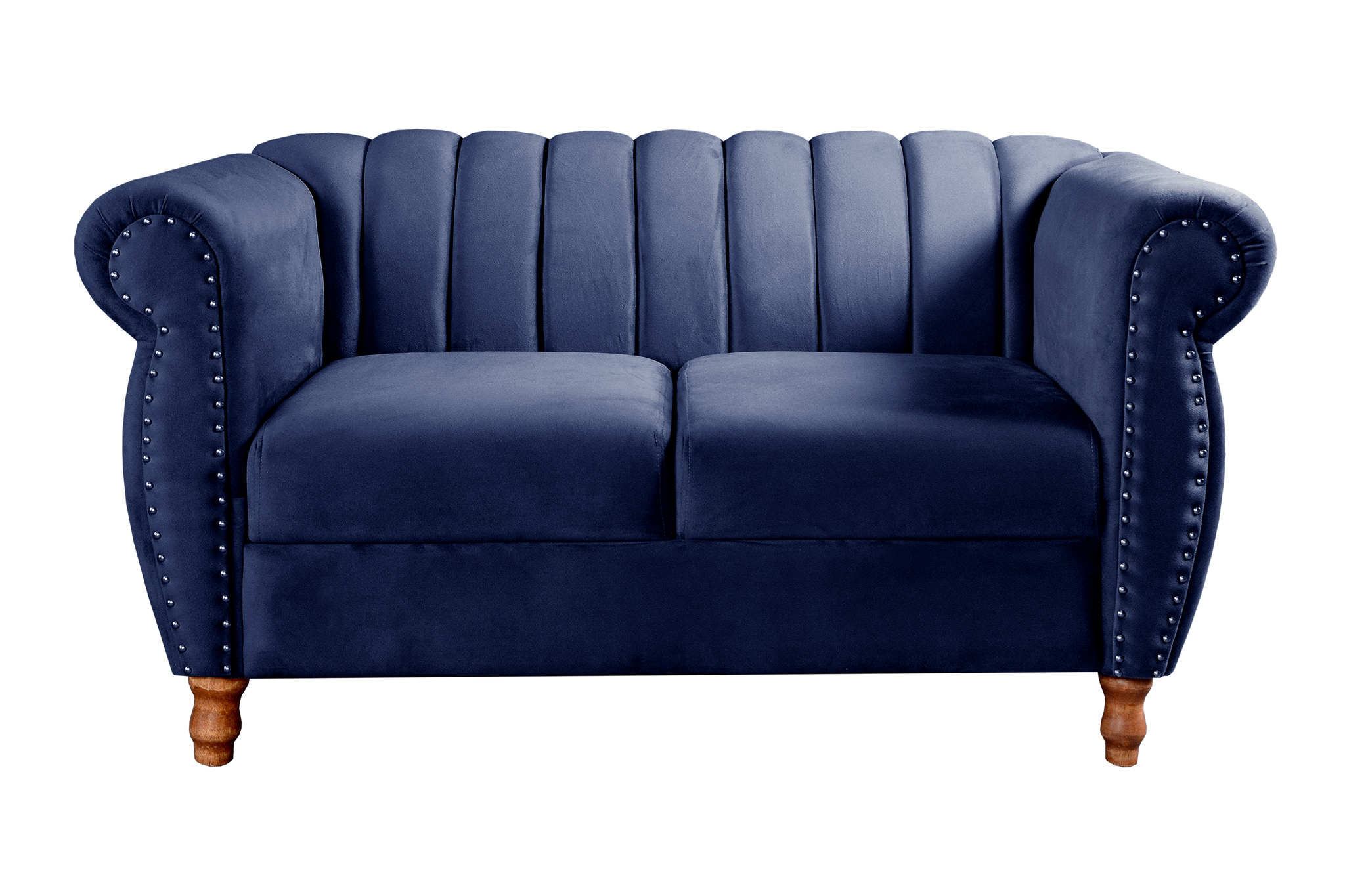 Conjunto Realeza Sofá com Poltronas Chesterfield Decoração Sala Recepção - Suede Azul Marinho