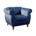 Conjunto Realeza Sofá com Poltronas Chesterfield Decoração Sala Recepção - Suede Azul Marinho