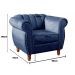 Conjunto Realeza Sofá com Poltronas Chesterfield Decoração Sala Recepção - Suede Azul Marinho