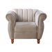 Conjunto Realeza Sofá com Poltronas Chesterfield Decoração Sala Recepção - Suede Bege Claro 