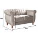 Conjunto Realeza Sofá com Poltronas Chesterfield Decoração Sala Recepção - Suede Bege Claro 