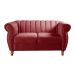 Conjunto Realeza Sofá com Poltronas Chesterfield Decoração Sala Recepção - Suede Bordô