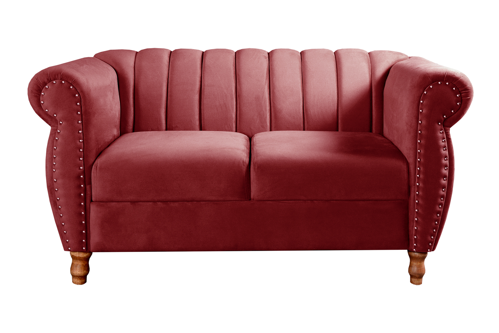 Conjunto Realeza Sofá com Poltronas Chesterfield Decoração Sala Recepção - Suede Bordô