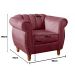 Conjunto Realeza Sofá com Poltronas Chesterfield Decoração Sala Recepção - Suede Bordô