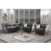 Conjunto Realeza Sofá com Poltronas Chesterfield Decoração Sala Recepção - Suede Cinza