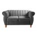 Conjunto Realeza Sofá com Poltronas Chesterfield Decoração Sala Recepção - Suede Cinza