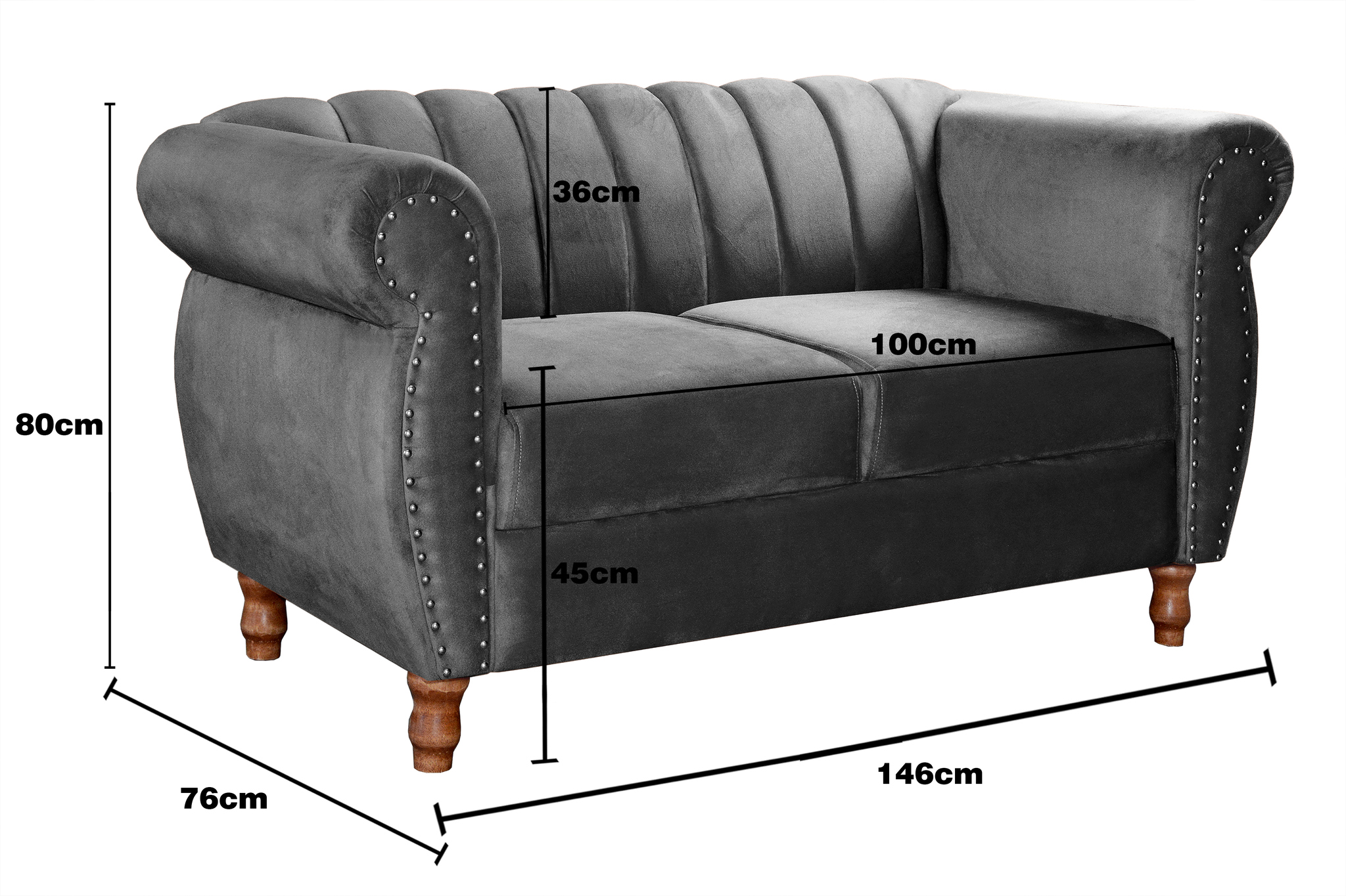 Conjunto Realeza Sofá com Poltronas Chesterfield Decoração Sala Recepção - Suede Cinza