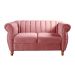 Conjunto Realeza Sofá com Poltronas Chesterfield Decoração Sala Recepção - Suede Rosa