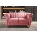 Conjunto Realeza Sofá com Poltronas Chesterfield Decoração Sala Recepção - Suede Rosa