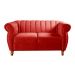Conjunto Realeza Sofá com Poltronas Chesterfield Decoração Sala Recepção - Suede Vermelho
