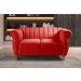 Conjunto Realeza Sofá com Poltronas Chesterfield Decoração Sala Recepção - Suede Vermelho