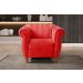 Conjunto Realeza Sofá com Poltronas Chesterfield Decoração Sala Recepção - Suede Vermelho