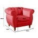 Conjunto Realeza Sofá com Poltronas Chesterfield Decoração Sala Recepção - Suede Vermelho