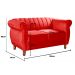 Conjunto Realeza Sofá com Poltronas Chesterfield Decoração Sala Recepção - Suede Vermelho