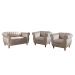 Conjunto Realeza Sofá com Poltronas Chesterfield Decoração Sala Recepção - Veludo Capuccino 