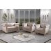 Conjunto Realeza Sofá com Poltronas Chesterfield Decoração Sala Recepção - Veludo Capuccino 