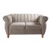 Conjunto Realeza Sofá com Poltronas Chesterfield Decoração Sala Recepção - Veludo Capuccino 
