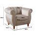 Conjunto Realeza Sofá com Poltronas Chesterfield Decoração Sala Recepção - Veludo Capuccino 