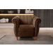 Conjunto Realeza Sofá com Poltronas Chesterfield Decoração Sala Recepção - Veludo Marrom