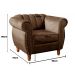 Conjunto Realeza Sofá com Poltronas Chesterfield Decoração Sala Recepção - Veludo Marrom