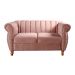 Conjunto Realeza Sofá com Poltronas Chesterfield Decoração Sala Recepção - Veludo Rosê 