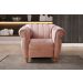 Conjunto Realeza Sofá com Poltronas Chesterfield Decoração Sala Recepção - Veludo Rosê 