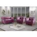 Conjunto Realeza Sofá com Poltronas Chesterfield Decoração Sala Recepção - Veludo Roxo