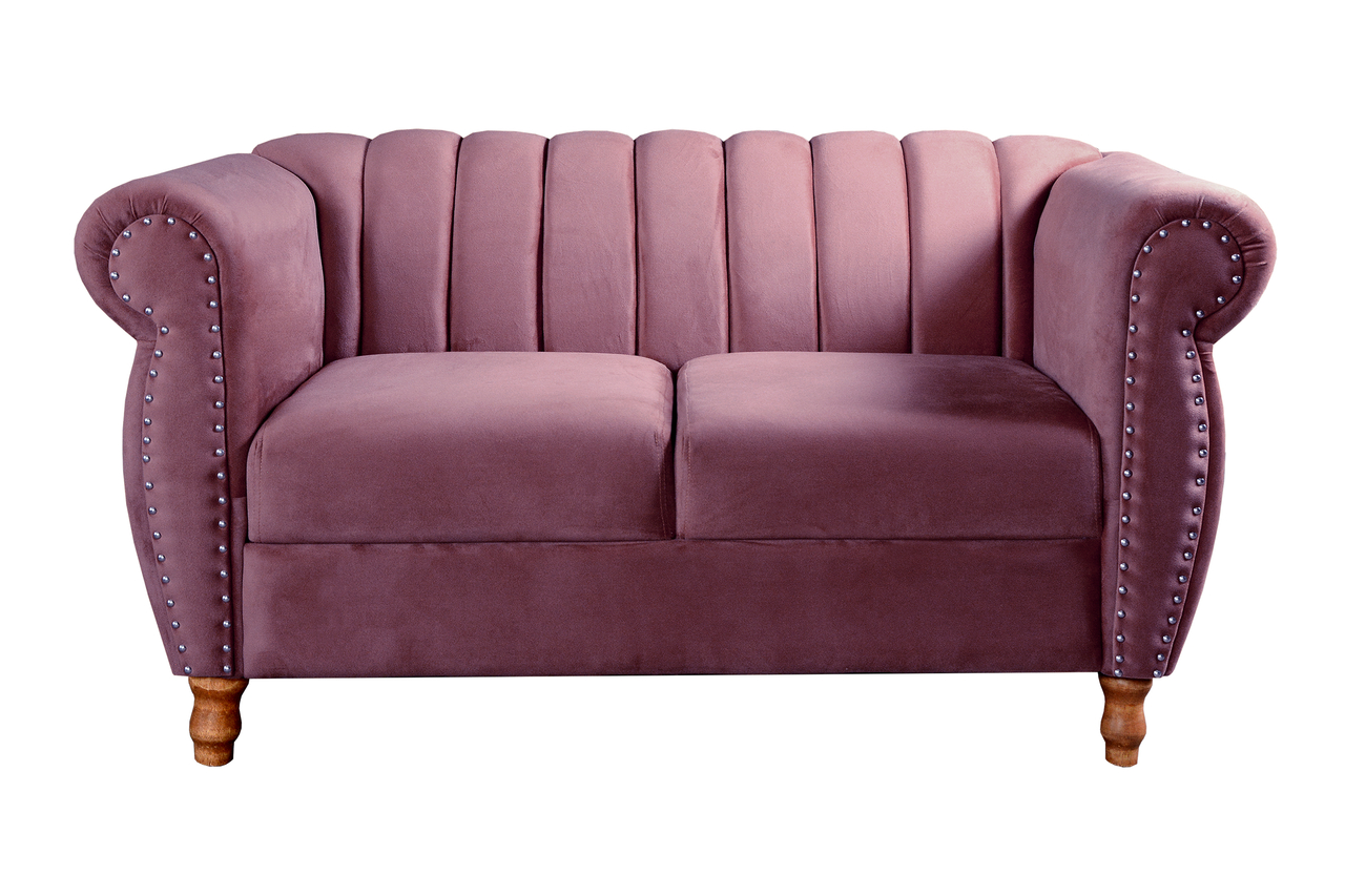Conjunto Realeza Sofá com Poltronas Chesterfield Decoração Sala Recepção - Veludo Roxo